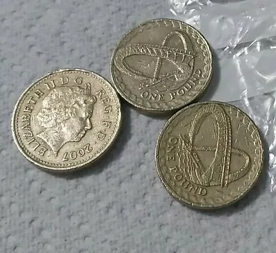 Old Round 2007 One Pound/£1 Coin  Gateshead Millennium Bridge  ~ Circulated ~VGC • £3.99