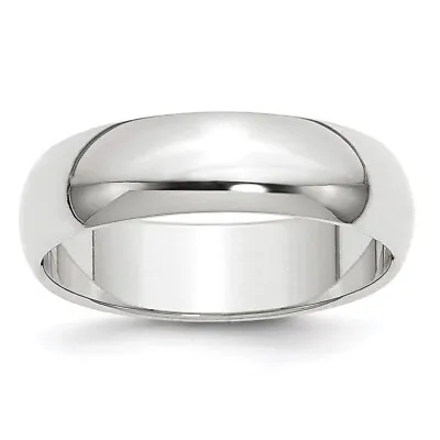 14k White Gold 6mm Round Wedding Band Ring Gift For Men Size 9 • $844