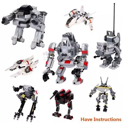 MOC Military Army AT Walker Robot Droid Mech Fighter Plane Weapon Set Model Toy • $21.31