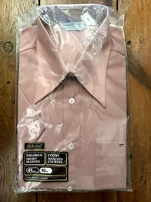 St Michael Dark Pink Short Sleeve Tailored Shirt Rockabilly Rock N Roll Peg 70s • £11