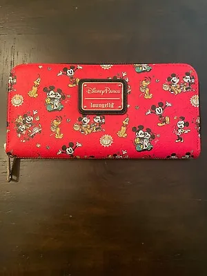 Disney Loungefly Runaway Railroad Mickey Minnie Mouse Red Wallet • $32.99