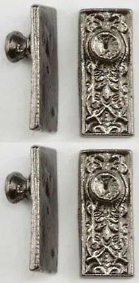 Dollhouse Miniature 1:12 Ornate Door Knobs In Pewter Finish • $7.99
