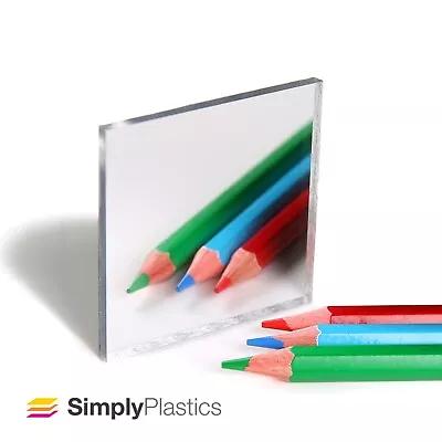 Plaskolite® Silver Acrylic Mirror Perspex Plastic Sheet Panel / Sizes A4 & A3  • £15.06