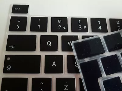 UK EU Keyboard Skin Cover For Apple MacBook PRO 13 A2251 2020 Clear & Black  • £2.95