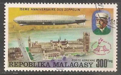 Malagasy Republic #C159 (A152) VF USED 1976 300fr LZ-127 Over Parliament London • $1