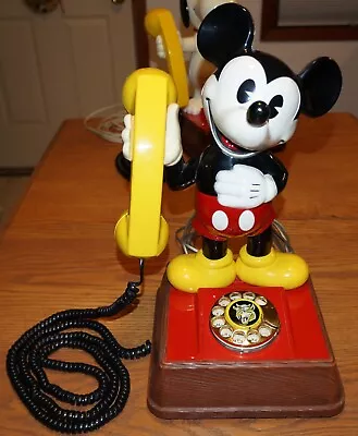 THE MICKEY MOUSE PHONE Rotary Dial Landline Telephone With Bell Ringer • $45