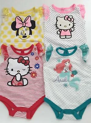 NEW Baby Girl Hello Kitty Minnie Mouse Princess Cotton Bodysuit Romper • $15