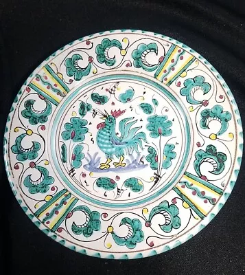 PV Peasant Valley Italian Pottery Green Rooster Bread & Butter Plate(s) EC • $10