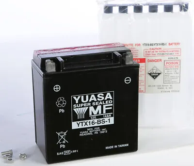 $134.07 • Buy Yuasa Battery Ytx16-bs-1 Sealed Part# Yuam32x61 New