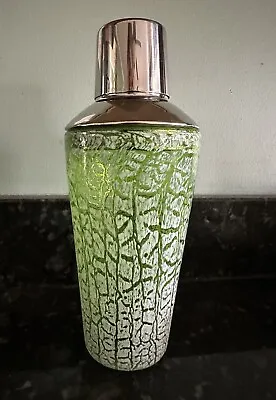 Vintage Murano Green Art Glass Cocktail Martini Shaker Hand Blown Barware • $124