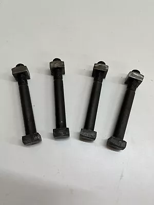 Four NOS Vintage Square Head Machine Bolts 5  X 5/8” With 4 Square Nuts • $16