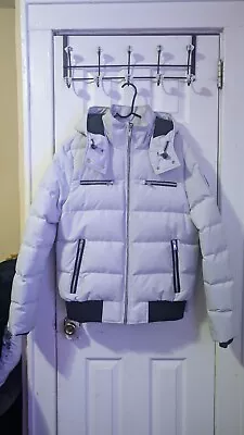 Moose Knuckles Padded Cloud Bomber Jacket Medium - White Nimbus Cloud Boerum • $510