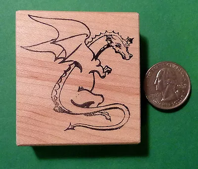 Dragon Rubber Stamp Wood Mounted • $5.50