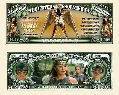 Wonder Woman 1984 - Million Dollar Bill Play Funny Money Note With FREE SLEEVE • $1.69