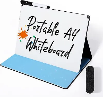 A4 Double Sided Whiteboard Portable Dry Erase White Board Office Home Notes Memo • £9.99