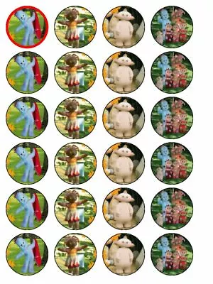 24 X 3.8cms Edible Night Garden Igglepiggle Inspired Cupcake Fairy Cake Toppers • £2.49