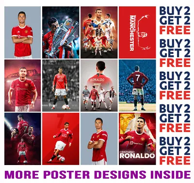 Ronaldo Manchester United Poster Art Print A4 A3 Size Buy 2 Get Any 2 Free • £6.97