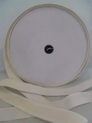 Dress Making Tailoring 1 Inch 25mm Wide Flat Woven White Elastic 3.7 Metres • £3