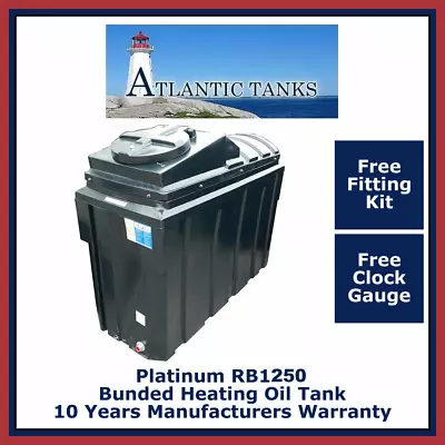 £1122.80 • Buy 1250ltrs Rectangular Platinum Bunded Domestic Heating Oil Tank