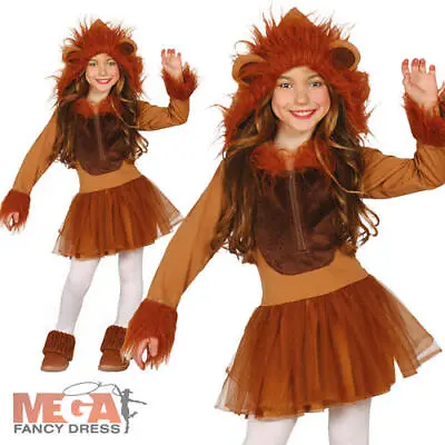 Lion Girls Fancy Dress Jungle Zoo Animal World Book Day Kids Halloween Costume • £15.99