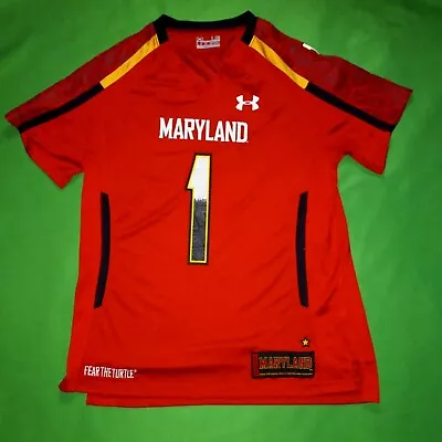 University Of Maryland Terrapins Jersey Football Womens Boys Girls (Youth Large) • $19.99