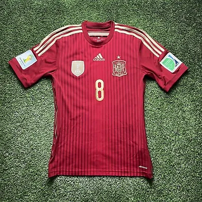 2014 Spain Xavi Jersey Shirt Kit Small S Adidas Red Home Fifa World Cup Espana 8 • $72.82