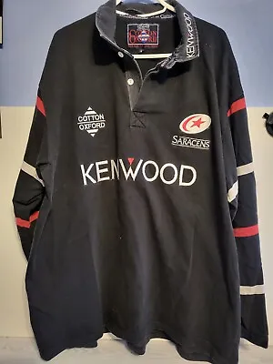 Rare Cotton Oxford Saracens 1998 Rugby Shirt - Black - XL • £80.59