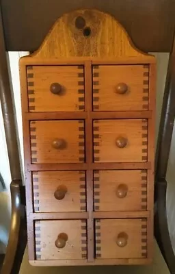 Antique Apothecary 8 Drawer Solid Wood Kitchen Spice Cabinet Hand Crafted  • $269.97