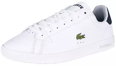 £74.99 • Buy Lacoste Mens Leather Trainers Graduate Pro 222 White Navy Shoes