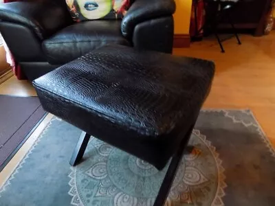 A MODERN SNAKESKIN EFFECT / Footstool/chair V G C • £50