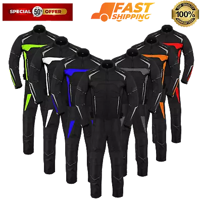 Motorcycle Motorbike Racing Suits Waterproof Sports Cordura Jacket Trouser CE UK • $101.68