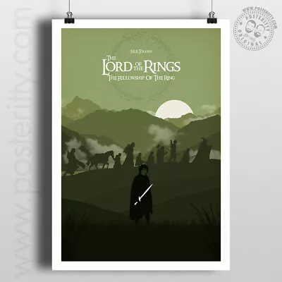 LORD OF THE RINGS - Fellowship Minimalist Movie Poster Print Posteritty Tolkien • £4.50