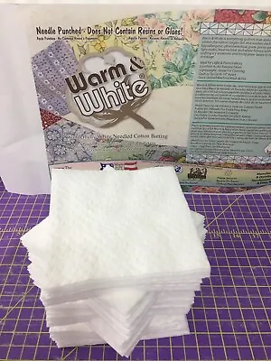 PreCut Squares WARM & WHITE Cotton Batting-Bowl Cozy-Rag Quilts-Potholders-Die • $8.99