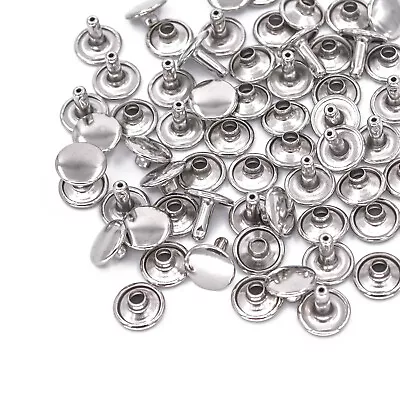 £5.29 • Buy 10mm Double Cap Rivets Tubular Studs For Leather Purse Keyring Belt Repair Craft