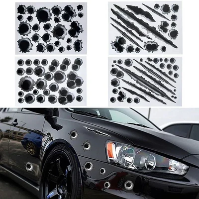$6.79 • Buy Car Bullet Holes Stickers Funny Prank Decals Fake Bullets Scratch Hole Vinyls