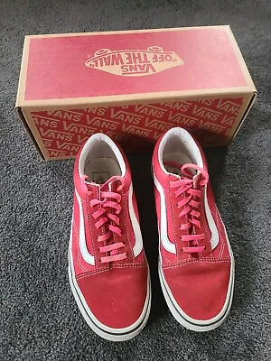 Vans Kids Shoes Old Skool Racing Red/True White Sz 6.0 US Men 7.5 US Women UK 5 • $25