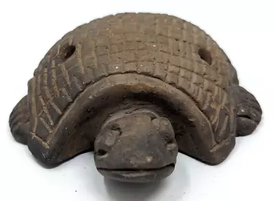 Antique Primitive Pre Columbian Mayan Pottery Turtle Whistle Ocarina Flute HR21 • $142.49