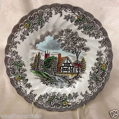 Myott Franciscan The Brook Bread & Butter Plate 6 7/8  House Trees Brown Border • £22.89