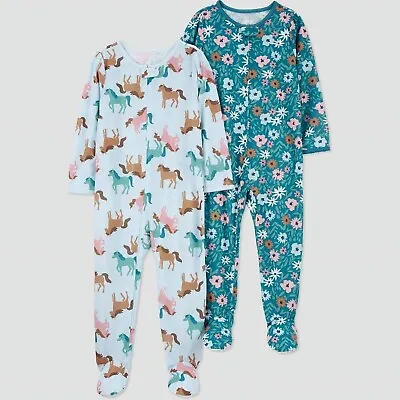 Carter's Just One You® Toddler Girls' 2pk Horses And Flowers Footed Pajama • $15.99