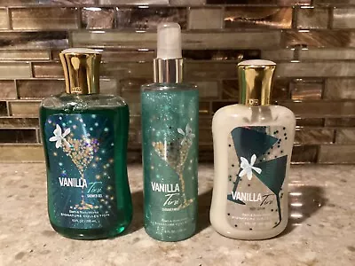 Bath Body Works Vanilla Tini Shimmer Fragrance Mist Lotion & Shower Gel Set New • $42.95