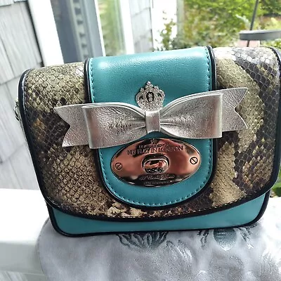 My Flat In London Crossbody Teal Rhinestone Crown Chain Shoulder Bag  Purse  • $35