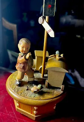 Vtg Anri Thorens Music Box-Boy-Train-Signal Tower-Birds-Plays  Arrivederci Roma  • $42