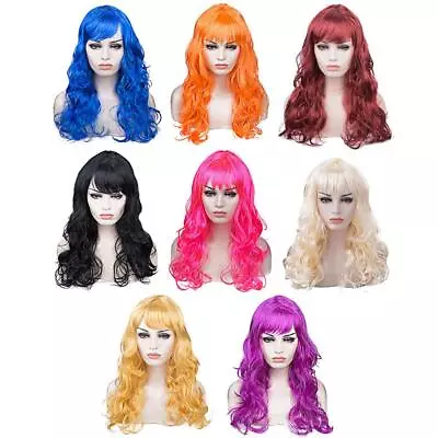 Colorful Curly Wave Masquerade Wig Women Cosplay Multicolor Wig Long Wig Z6T4 L7 • $6.98