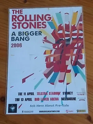 THE ROLLING STONES - 2006 A BIGGER BANG Australia Tour - Laminated Tour Poster. • $15.95