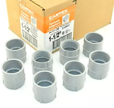 (8) Cantex 1-1/2  PVC Female Adapter 1.5  Diameter Gray Threaded Conduit 5140047 • $14.99