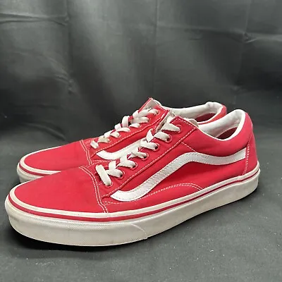 VANS Low Canvas Red Old Skool Skate Shoes Unisex Mens 11 USED  Off The Wall • $17.50