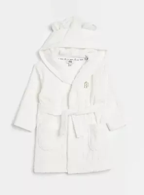 BNWT River Island White Cream Baby Hood Ear Fluffy Dressing Gown Robe 12-18M • £5