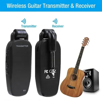 UHF Wireless Guitar Bass Transmitter Receiver 210° Rotatable 1/4  Plug USA F2O3 • $21.99