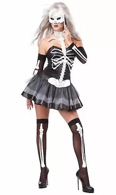 Adult Skeleton Masquerade Dress Costume Halloween Size Small • $28.99