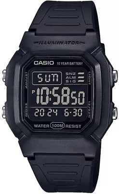 Casio W-800H-1BVCF Water Resistant Digital Display Black Resin Strap Men's Watch • $28.27